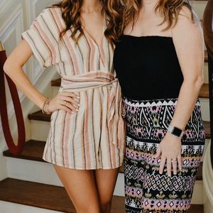 American Eagle Striped Romper